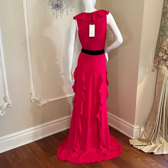 GUCCI PINK  RUFFLE DRESS SIZE M - Picture 9 of 15